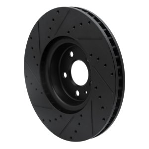 Audi S5 Brake Rotor (1) - Front Right - R1 Concepts - Drilled & Slotted - Black - `18-`25